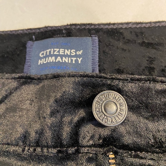 Citizens Of Humanity Crushed Velvet Pants. Size 29. Stormy Black. - Picture 4 of 12